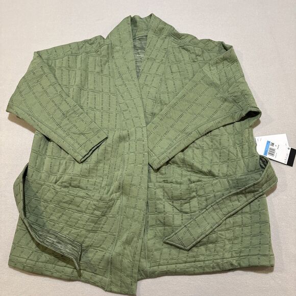 NWT Nike Yoga Therma-FIT Luxe Sz M Reversible Kimono Wrap Jacket Green Oversized - Picture 11 of 11